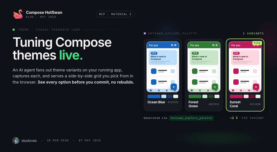 Tuning Compose Themes Live: A Visual Feedback Loop for UI Design