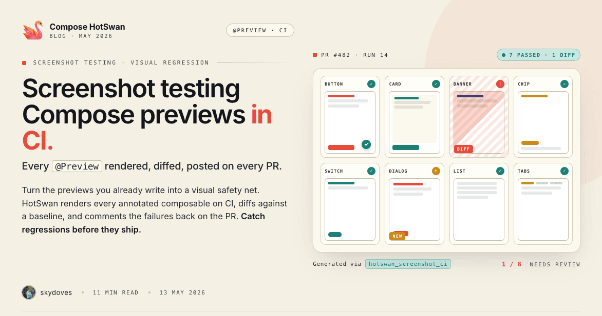 Compose Preview Screenshots in CI: A Real Device Catalog on Every Commit