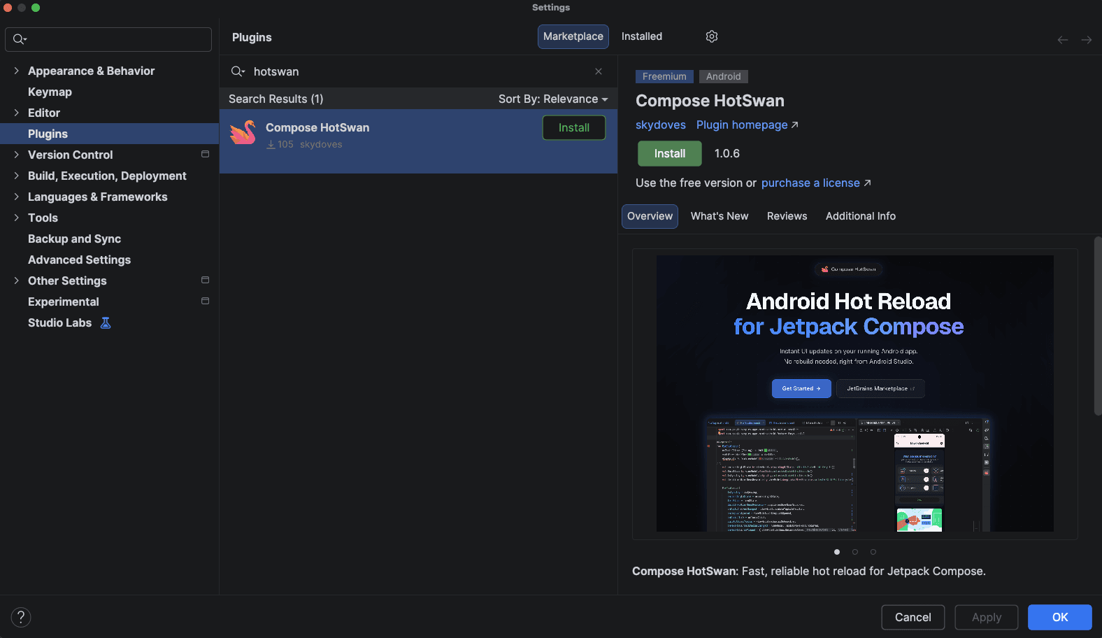 JetBrains Marketplace - Compose HotSwan